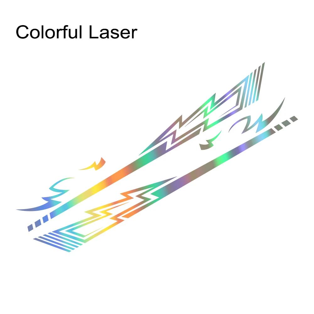 6PCS Car Body Side Stickers Lightning Graphics Long Stripes Vinyl Decals For Truck SUV Off Road Jeep Auto Decoration Accessories