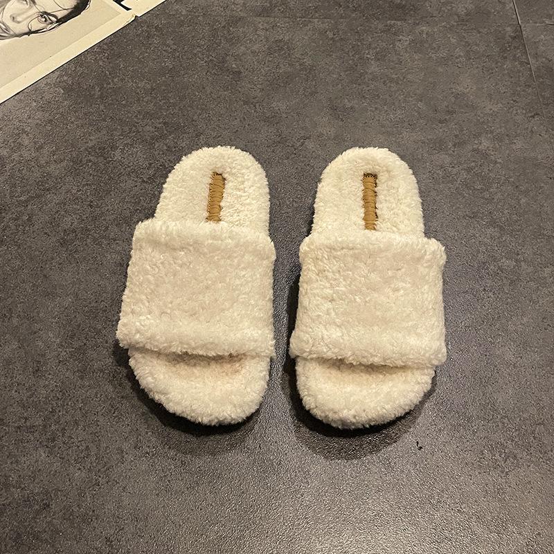 

Однотонные универсальные плюшевые тапочки-шлепанцы для женщин, новые модели лета 2025 года, удобные домашние тапочки, которые можно носить на улице 41