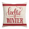 Christmas Red Pillowcase White Snowflake Linen Print Sofa Cushion Home Pillowcase