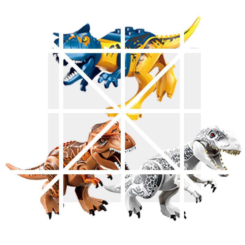 Velociraptor Triceratops Jurassic Dinosaurier Welt Indominus T-Rex Modell Zusammenbauen Pädagogische Bausteine Spielzeug für Kinder Geschenke