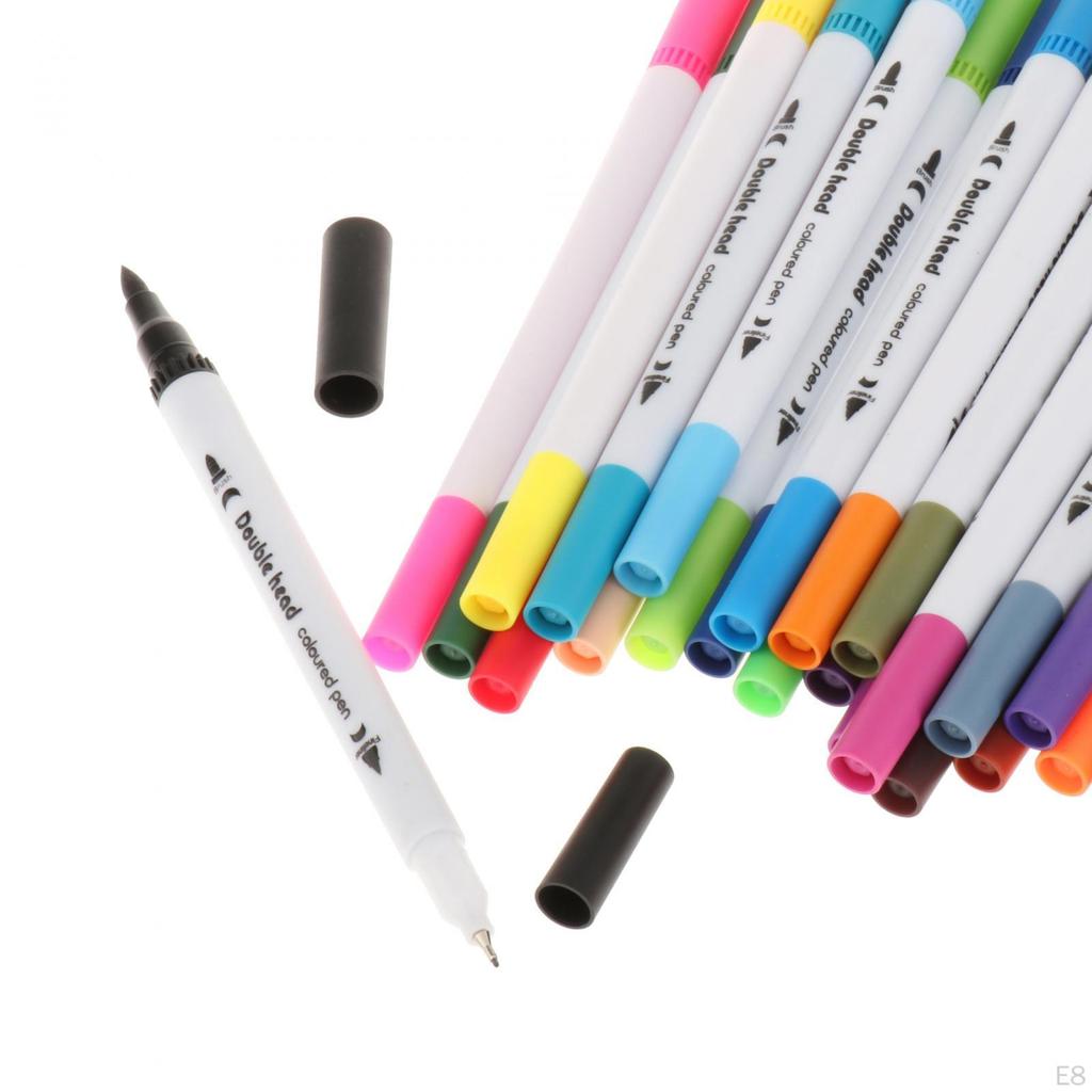 Double Tip Brush Pen Set for Watercolor, Acrylic Painting Pens, Color Marking Pens Artist, Craft