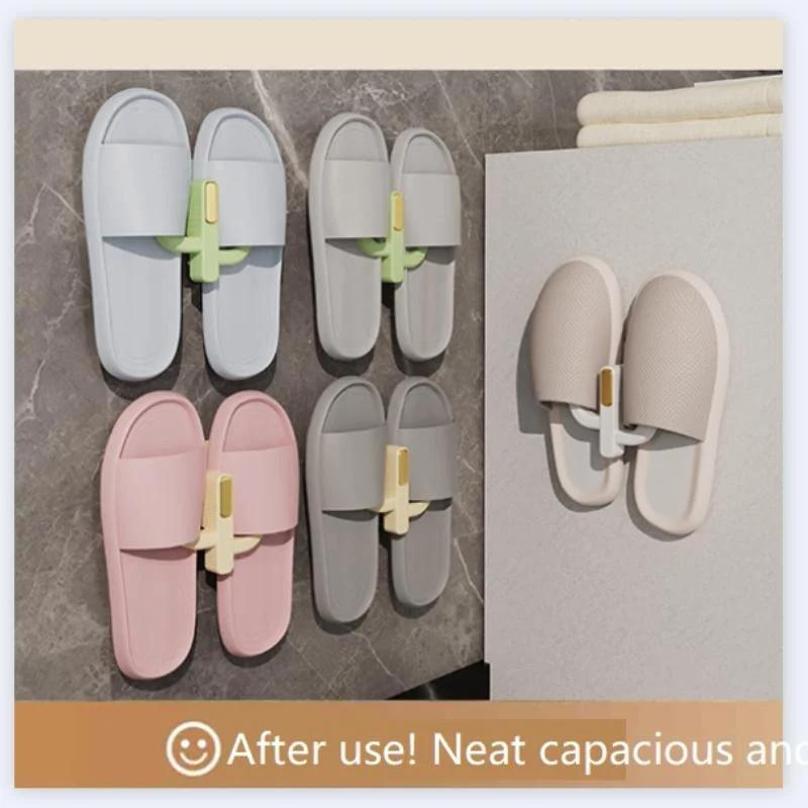 Wall-mounted Slipper Rack Bedroom Storage Hook Bathroom Hanging Rack Self-adhesive Bathroom Drainage Rack Bathroom Accessories