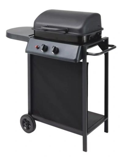 Grill Gazowy Z Pokrywą 2 Palniki Regulacja Temperatury Duży Ruszt+ Półka