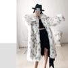 New winter warm imitation fur coat women's clothing medium and long belt-free spotted long-sleeved fox fur coat