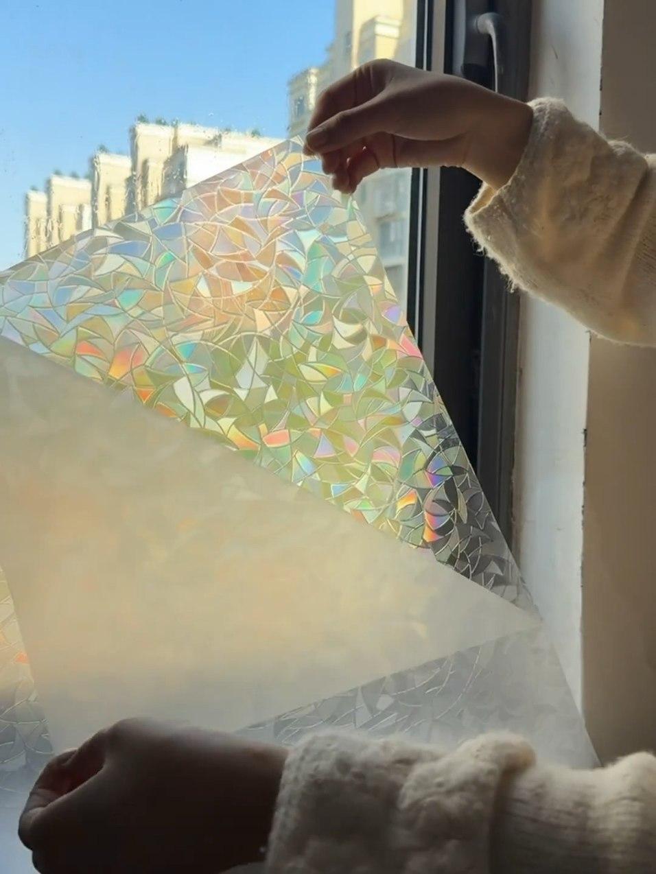 PVC Glass Film Frosted Window Sticker for Privacy & Light Blocking Translucent/Opaque Film for Bathroom & Living Room