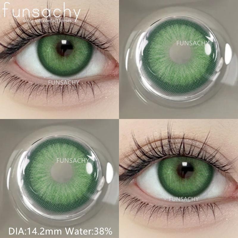 

FUNSACHY 1 пара натуральных цветных контактных линз для глаз, коричневые линзы, цветные линзы, корейские синие линзы, серые линзы для ежегодного макияжа глаз