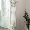 Cortinas de tule bordadas modernas com espigas de trigo para sala de estar, quarto, janela, cortina transparente, cortina, voile, decoração de cozinha personalizada