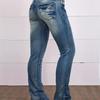 STREETRICH Women Jeans Distressed Straight Pants Low Waist Pockets Button Zipper Fly Casual Full Length Vintage Embroidery Denim Trousers