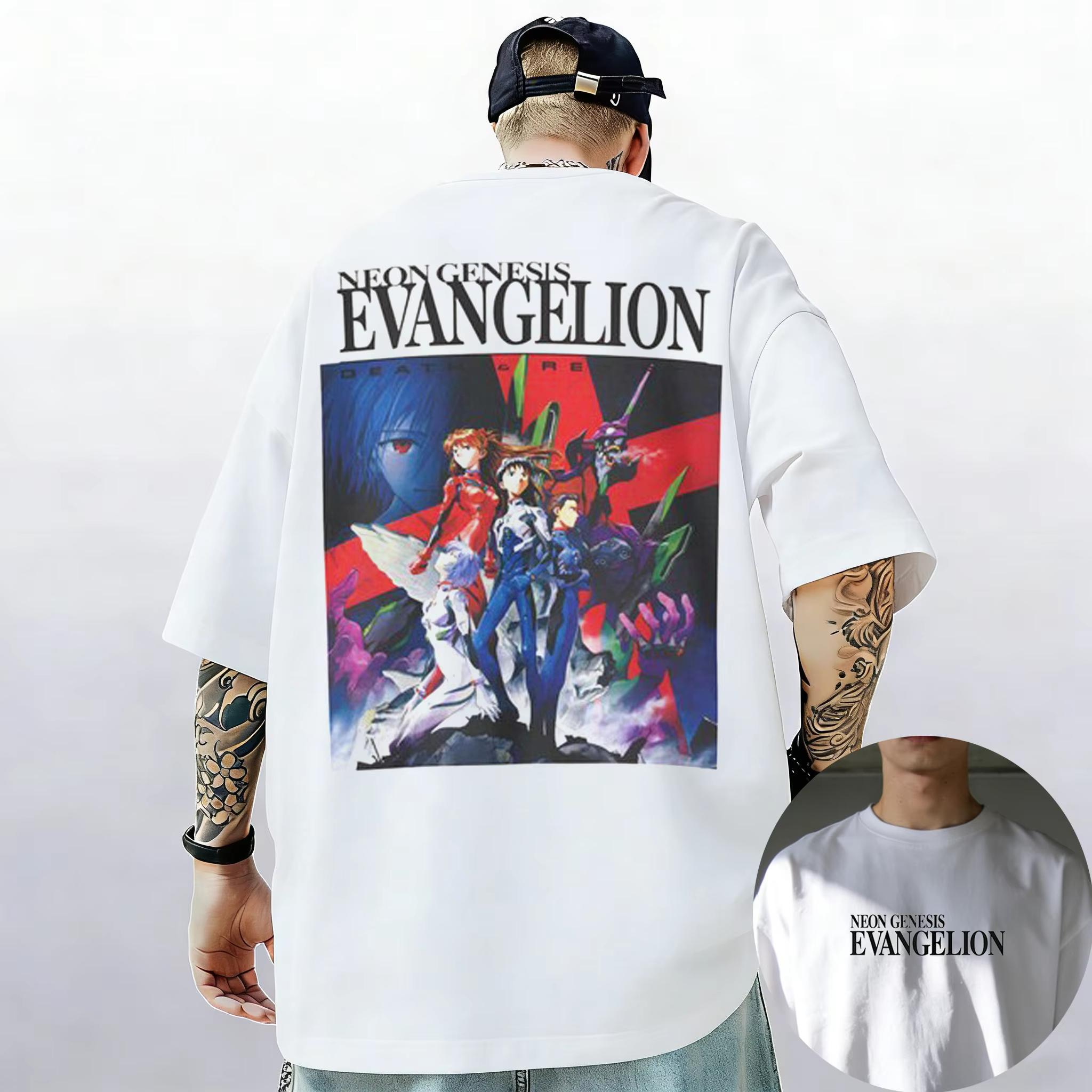 

Неон Genesis Evangelion Конец Евы Глаз Классический Стиль Футболка с коротким рукавом Унисекс Мужская Женская 2026 Лето Хлопковая Футболка для Родителей и Детей S
