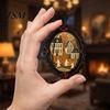 Spooky Witch Castle Wall Art Halloween Wooden Refrigerator Magnets, Vintage Gothic Oval Frame Fridge Magnets with Unique Kitchen Metal Surface