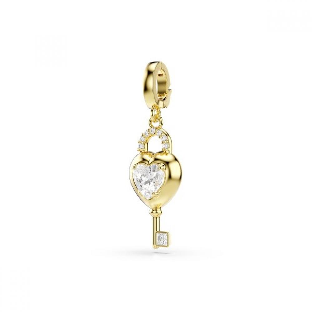 Swarovski Idyllia Charm Gold Tone Heart With Key Charm
