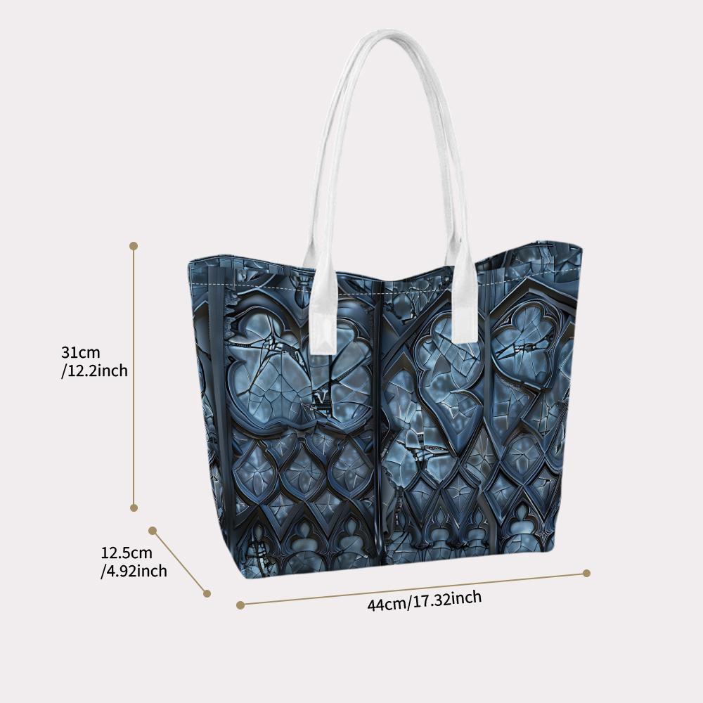 Gothic Pattern Tote Bag Fashion Casual Daily Handbag Lightweight Durable Shoulder Bag for Shopping Work Commute