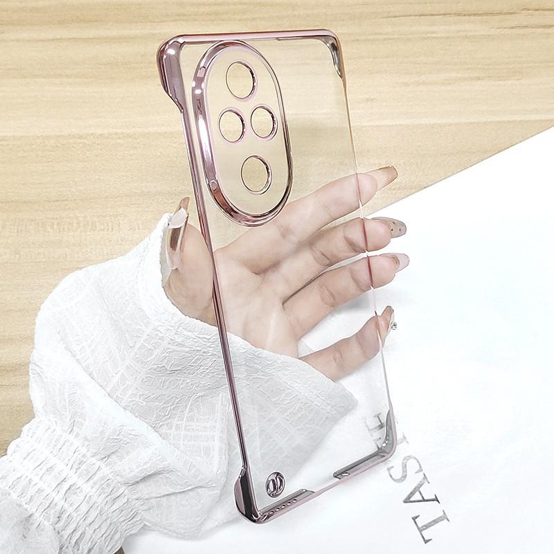 Plating No Borders Transparent Phone Case For Honor 200 Pro 200Pro Electroplated Clear Ultra Thin Clear Hard Back Bumper Cover