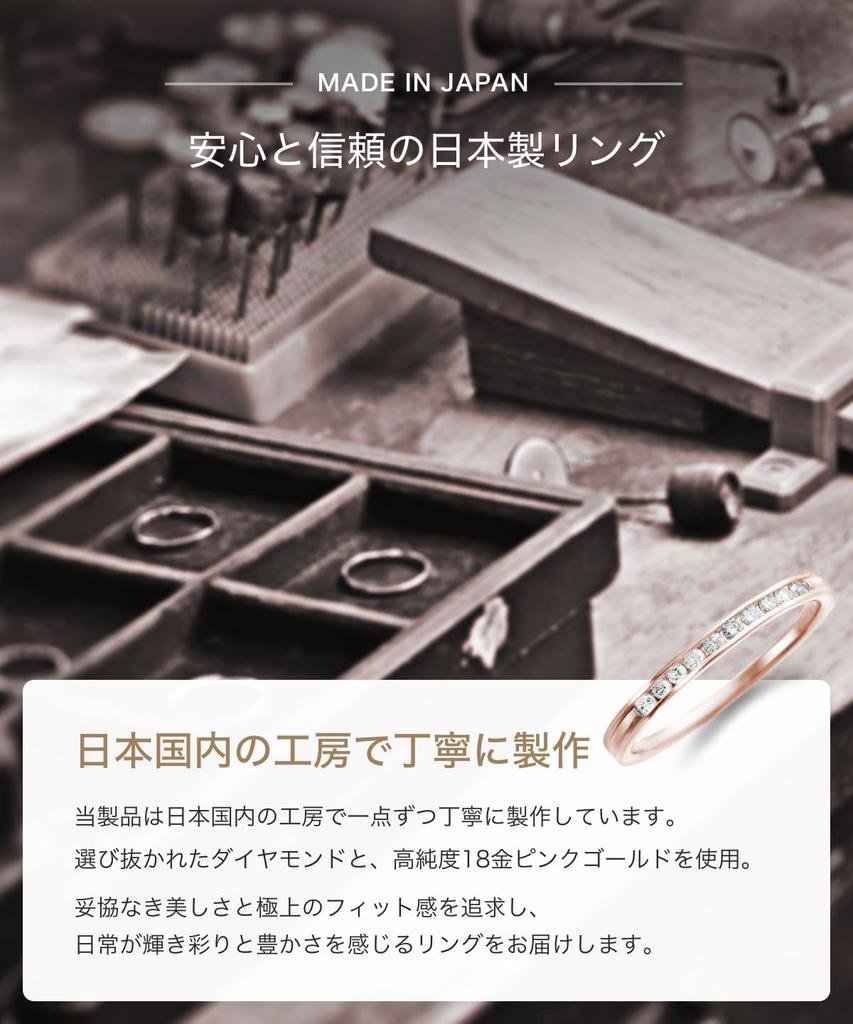 LEGAN Half Eternity Ring with Rail Size 8 In 18K Pink Gold Natural Diamond Engagement Proposal Ring for Made In Japan Setting, [10 0.1ct Diamonds]