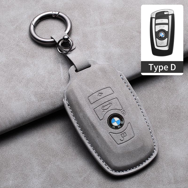 Suede Leather Car Smart Key Case Fob Cover Shell for BMW 1 2 3 4 5 6 7 Series X1 X3 X4 F10 F07 F20 Z10 X5 X6 F36 F25 F26 F30 F34