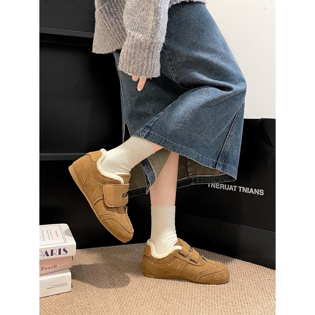 Fleece warm and non-slip thick-soled snow cotton shoes, winter wear, inner height-increasing soft-soled German training shoes
