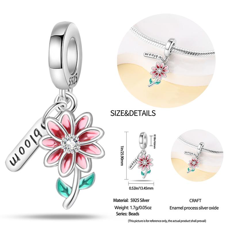 New Copper Bow Star Love Pink Series Charm Beads Suitable For 3Mm Original Bracelet Diy Fashion Jewelry Gift