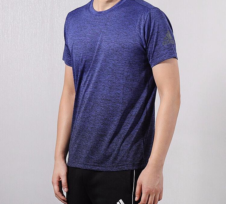 Adidas T Shirts Men's Dark Blue Crew Neck Moderate Straight Fit DZ8495