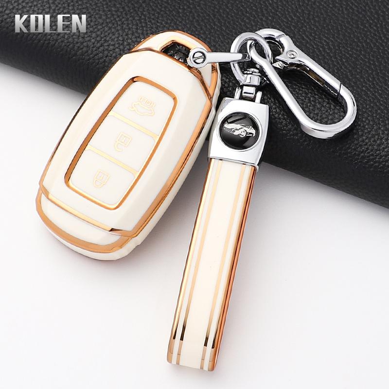 Fashion Tpu Car Key Case Cover For Hyundai Elantra Grandeur Accent Solaris Sonata Palisade Kona Creta I20 I30 Ix35 Ix25 Keychain