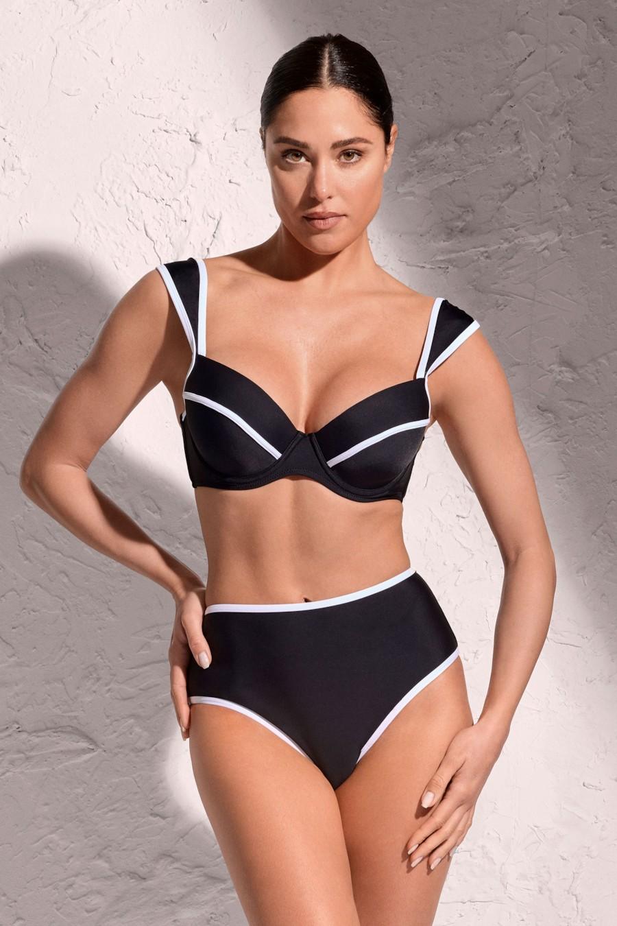 

Раздельный купальник с высокими плавками David (100329) 44B/M прозорий колір чорний