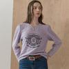Emblem Embroidery Puff Sleeve Tweed T shirT zc10qT602on