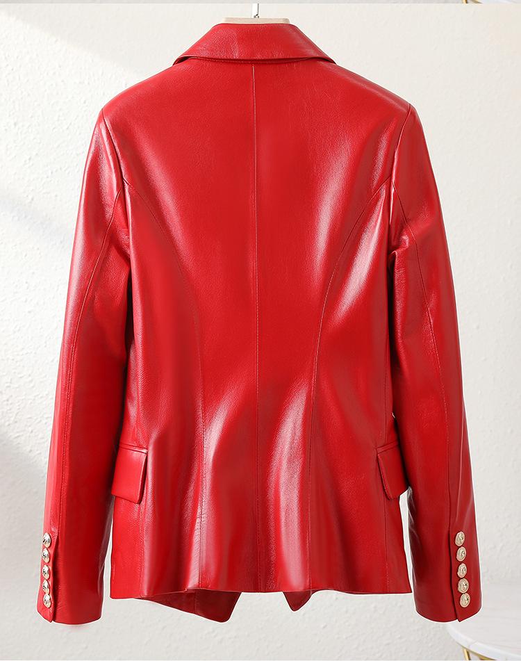 2024 Damska Kurtka Motocyklowa z Prawdziwej Skóry Owieczej - Styl Koreański, Krótki Modny Design