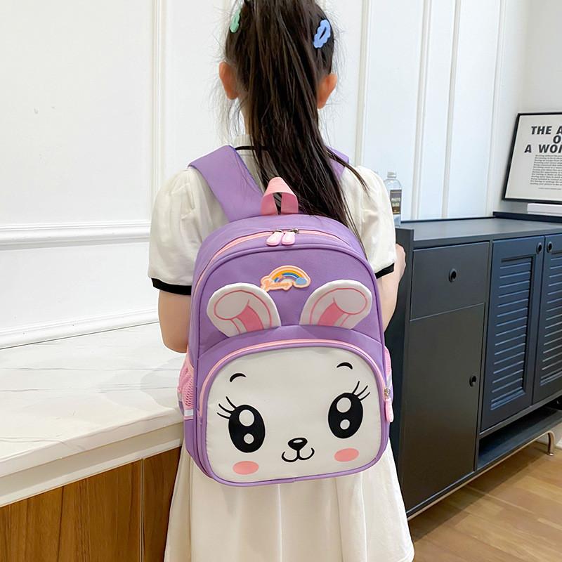 Trendy Lightweight Nylon Kindergarten Backpack For Kids Cute Cartoon Design Unisex