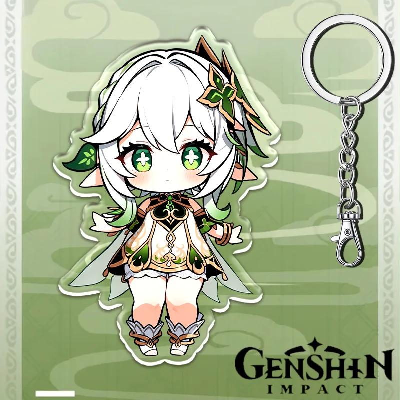 Portachiavi Acrilico Genshin Impact da 12cm Accessori Zaino Studente Hu Tao Yoimiya Zhongli Raiden Shogun Accessori Regali per Feste