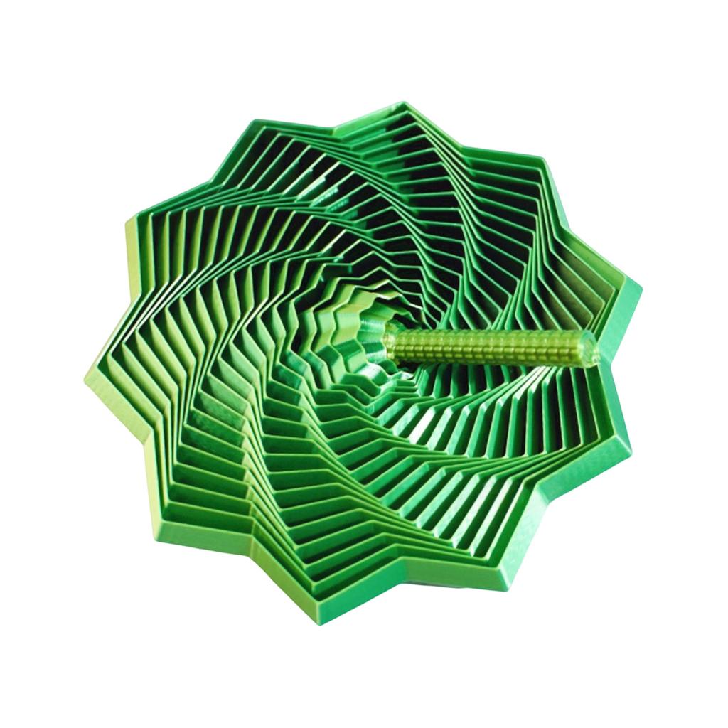 3D Printed, Foldable Polygonal Decompression Toy, Spiral Tower Irritating Star