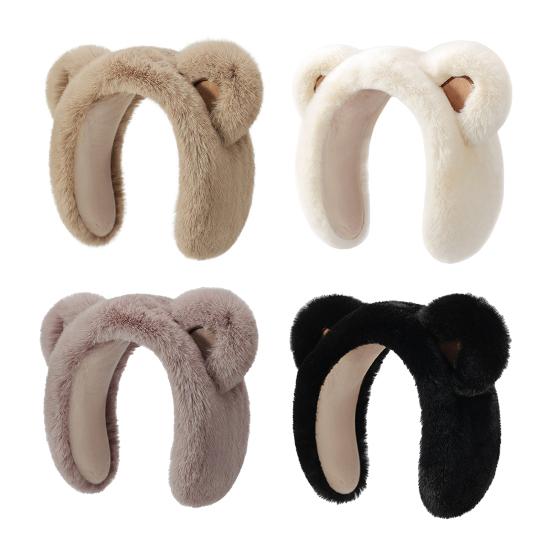 Winter Earmuffs Bear Ear Decor Thickened Plush Ear Warmers Enlarged Snow Day Earmuffs Thermal Insulation Earmuffs
