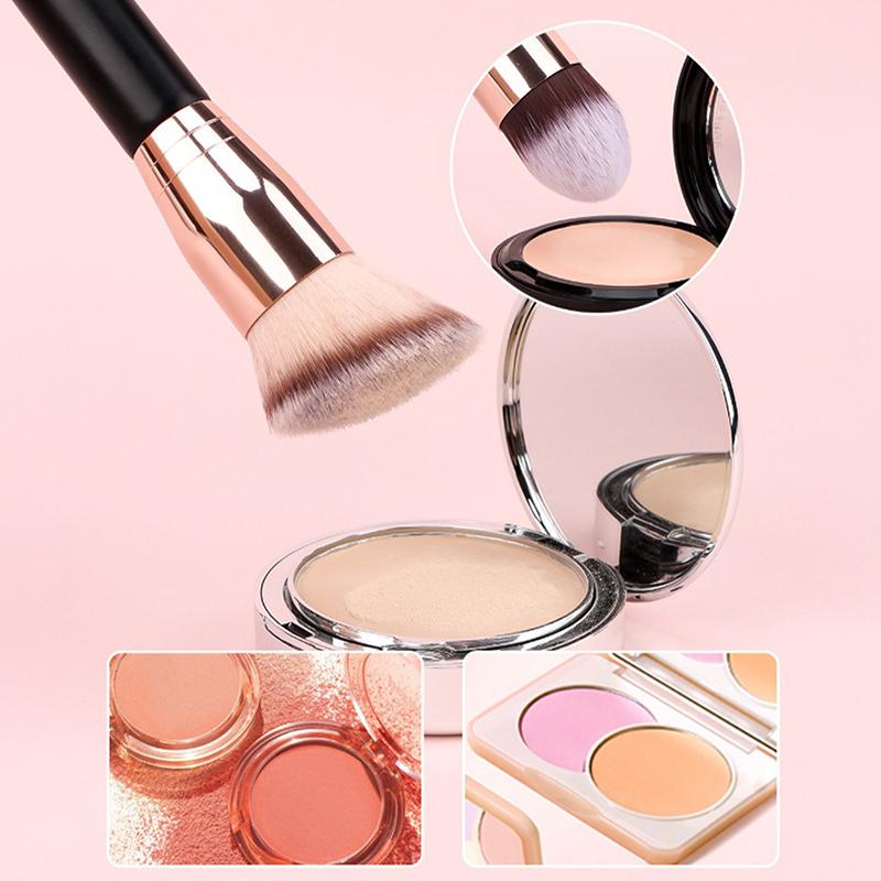 1/2/5Pcs Foundation Makeup Brush Double-Ended Flat/Angle Top Contour Brush For Beauty Blending Liquid Powder Concealer Cream