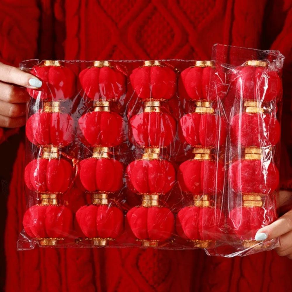 Waterproof Lantern Red Color Small Size Chinese Red Lantern Pendant Style Material Bonsai Pendant Decoration Spring Festival