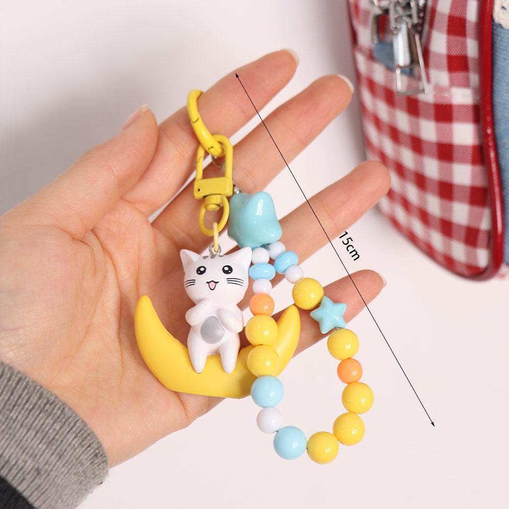 Soft Furry Simulated Cat Doll White Gray Stuffed Cat Keychain Kitten Plush Toy Pet Toys