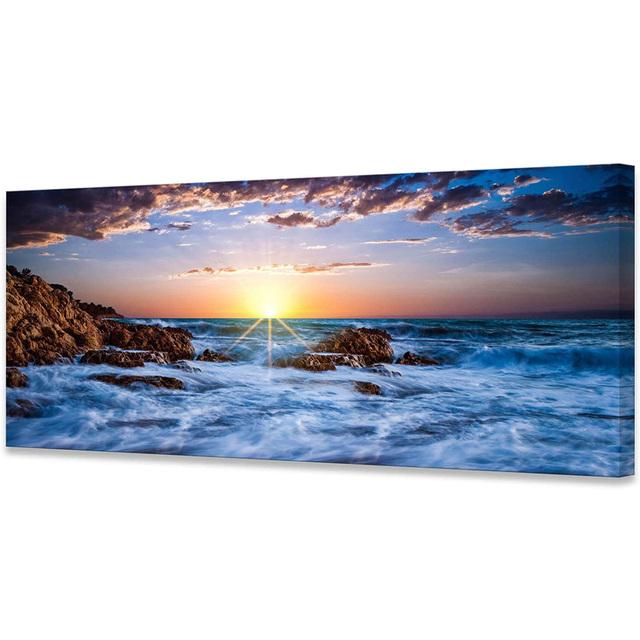 Beach Sunset Wall Art Posters Large Landscape Canvas Painting Print Nordic Forest Trees Wall Decoration Picture For Home Decor