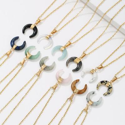 Popular European and American Natural Aventurine Moonstone Necklace - Elegant Pendant Jewelry