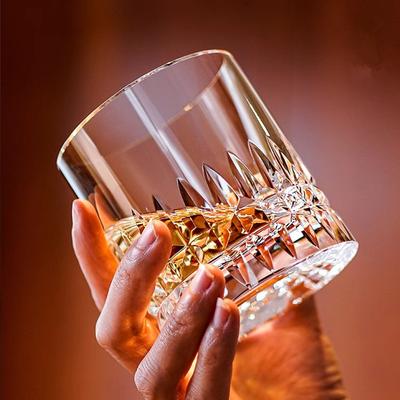 Pure Hand Engraving Old Fashion Tumbler Lowball Whisky Glass Classic Wheat Awn Figure Xo Liquor Wine Rocks Whiskey Cup Gift Box
