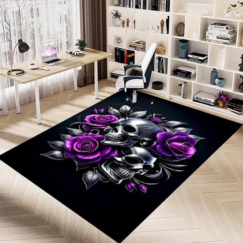1pc skull purple Carpet, Office Rug Outdoor Mat Home Decor Area Carpet Festival