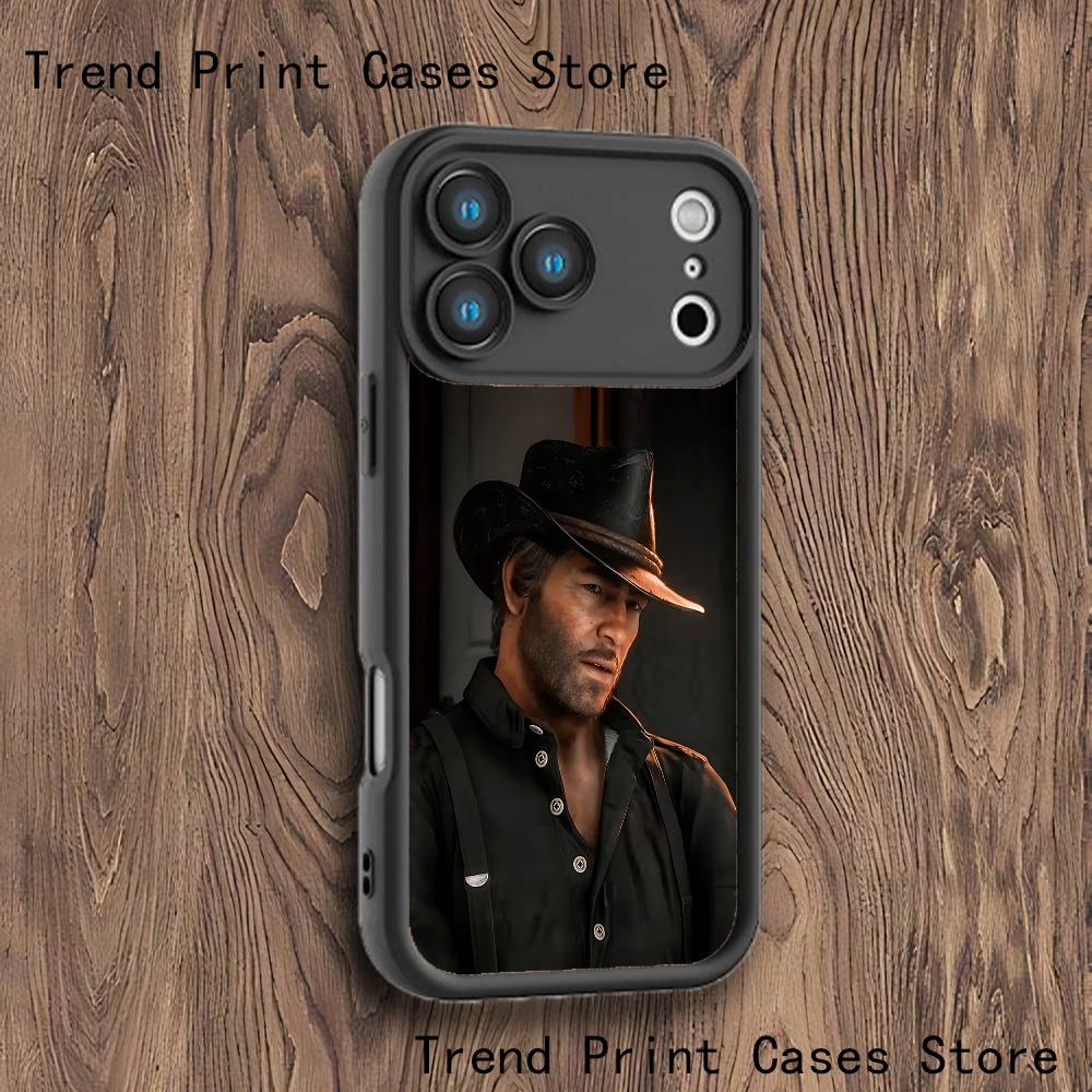 A-Arthur M-Morgan Phone Case For iPhone 17,16,15,14,13,12,11,Pro,Max,Plus,X,XS,SE4,E,Mini Black Thickened border Case
