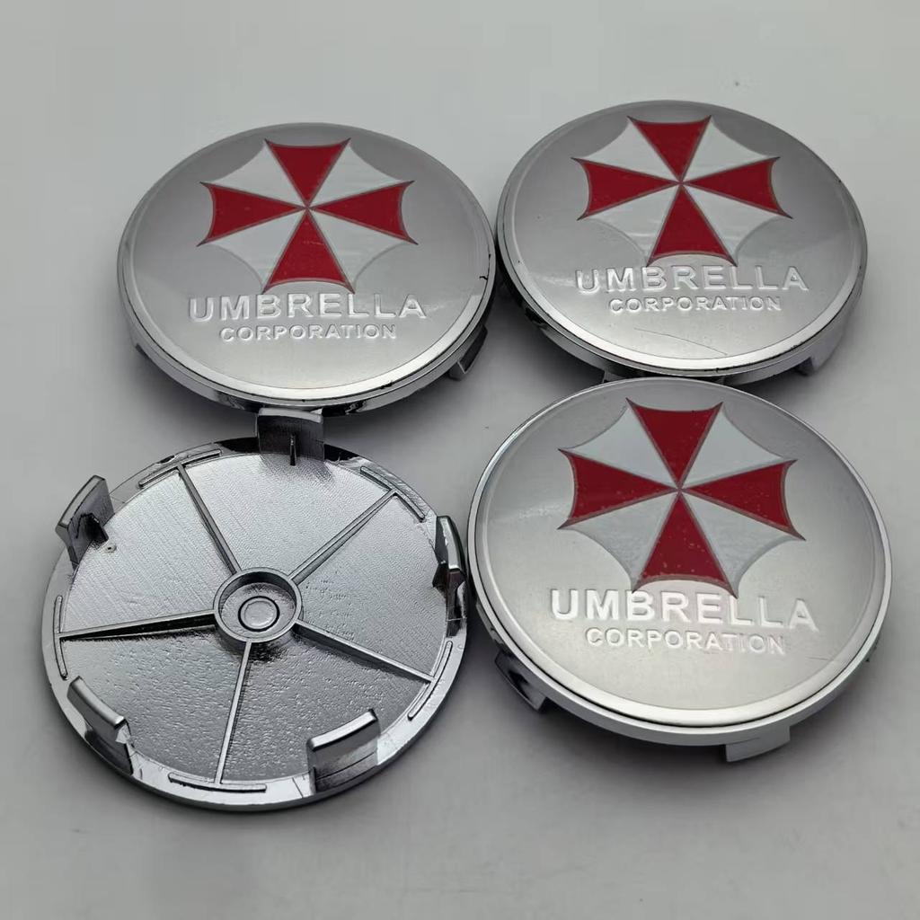 AAXI1 4pcs Umbrella Logo Emblem Car Wheel Center Caps OD 68MM Clips 63MM Wheels Hub Cap Rim Hubcaps Dust Cover Relpace Car Accessories