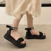 French Platform Beautiful Sandals Women's 2025 New Summer Wear with Skirt Super Fire Beach Roman Shoes