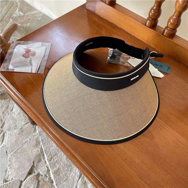 Straw Empty Top Hat Children's Summer Cycling Sunshade Big Brim Sunscreen Straw Hat Foldable Face Cover Sun Hat Tide