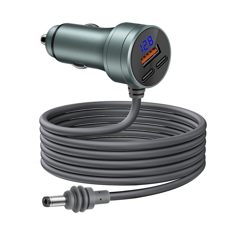 2M/6.5FT Starlink Mini Car Power Cable with Dual USB Car Charger 12V-24V DC Plug & Voltmeter PVC Jacket for Mini Camera