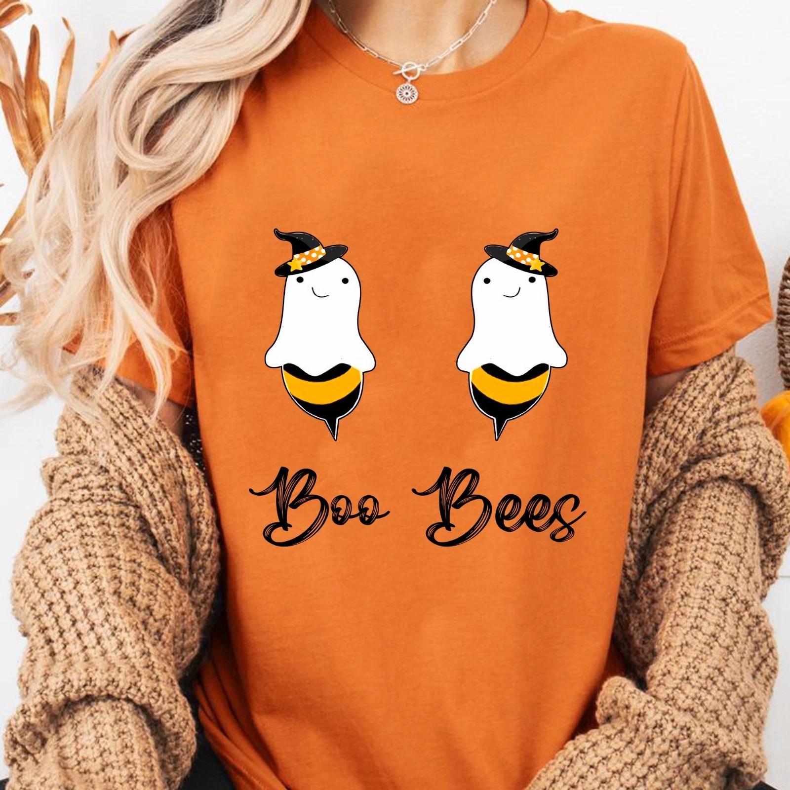 Vintage Boo Bees Halloween Shirt, Funny BooBees Women Tee for Spooky Season 2XL