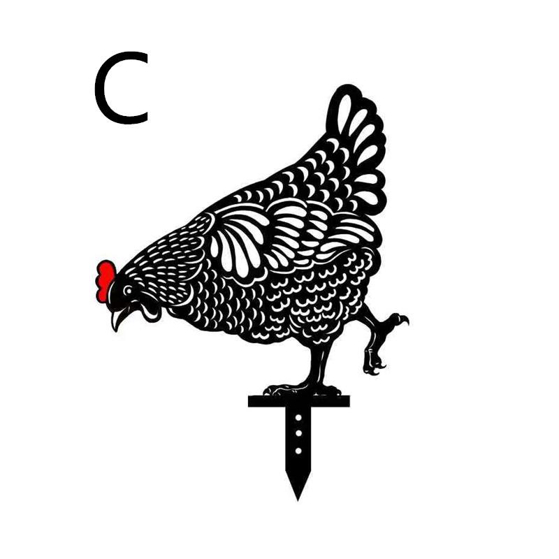 Fairy Garden Standing Chicken Rooster Statue Outdoor Stakes Yard Sign Ornaments Decor Acrylic Hen Yard Outdoor Lawn Garden Decor