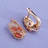 LSOOYH Clip Earrings Rose Gold Color Fashion Earring For Women Cubic Zirconia Hollow Stud Earrings Jewelry