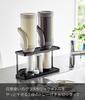 Yamazaki Tower Slim Dish Rack with Jug Glass W36 x D12 x Model 3715 Tray, 2-Tier & Stand, Black, Approx. H19.3cm,