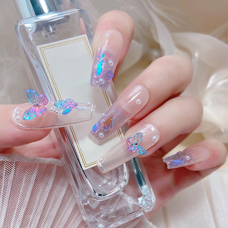 30Pcs 3D Aurora Colorful Butterfly Nail Art Charm Nail Art Decoration Diy Nail Jewelry For Nails Art Accessories