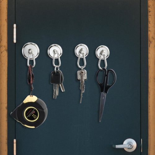 Strong Magnetic Hook, 36mm Diameter, Neodymium Magnet, 360-Degree Rotation, Carabiner with Hook, Maximum Load Capacity 48kg, Rust-Resistant, Super Str