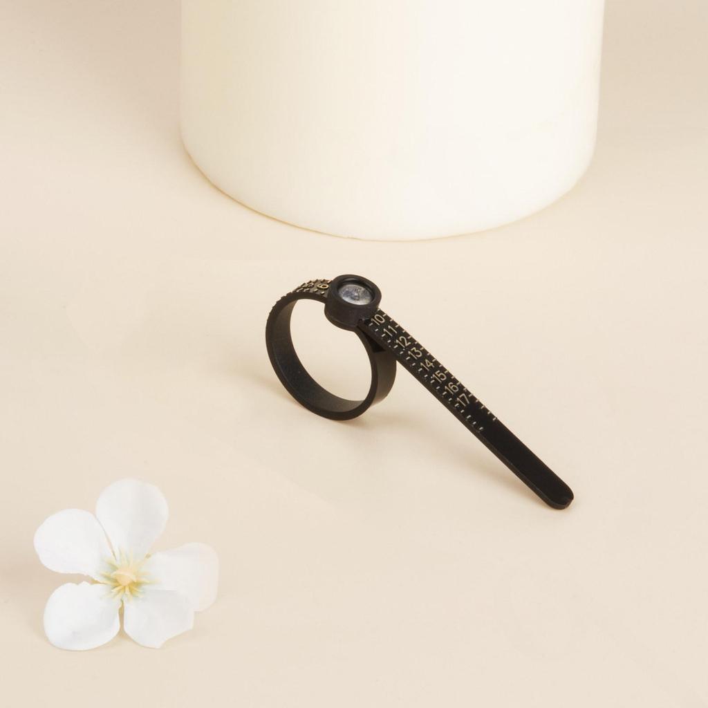 Portable Finger Size Measuring Tool with Magnifier Ring