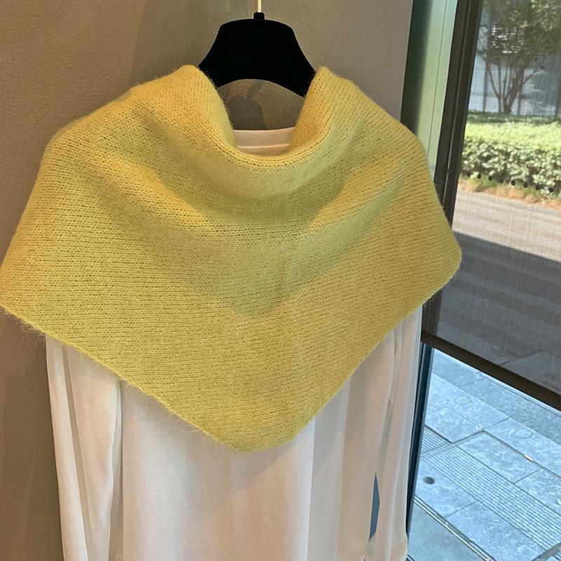 Solid Color Triangular Scarf, Brushed Shawl, Oversized Outer Layer, Autumn and Winter Korean Warm Triangular Scarf, Knitted Scarf